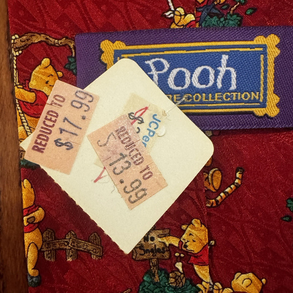 Vintage Disney Pooh 100 Acre Collection Silk Tie JCPenney 1998 Tigger New NOS - Picture 8 of 10